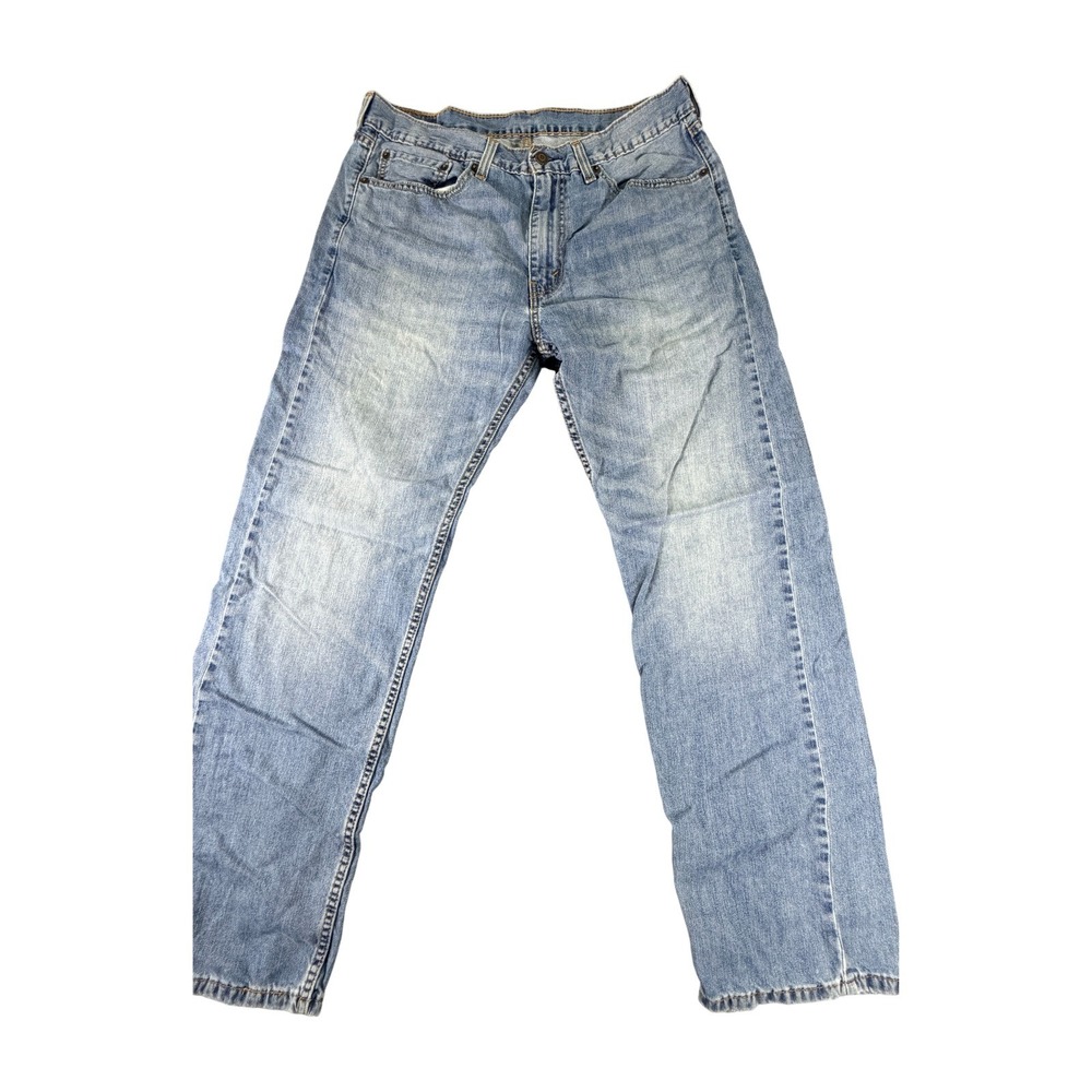Levis 505 Regular Fit Light Wash Blue Denim Jeans Mens 36x32 (Measures 36x28)